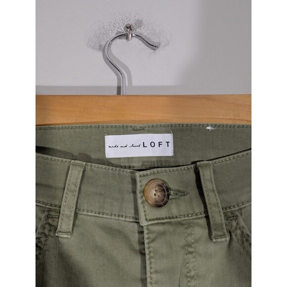 Loft Womens Green High Waist Skinny Crop Pants Sz 24 Lightweight Casual Preppy - Picture 3 of 10